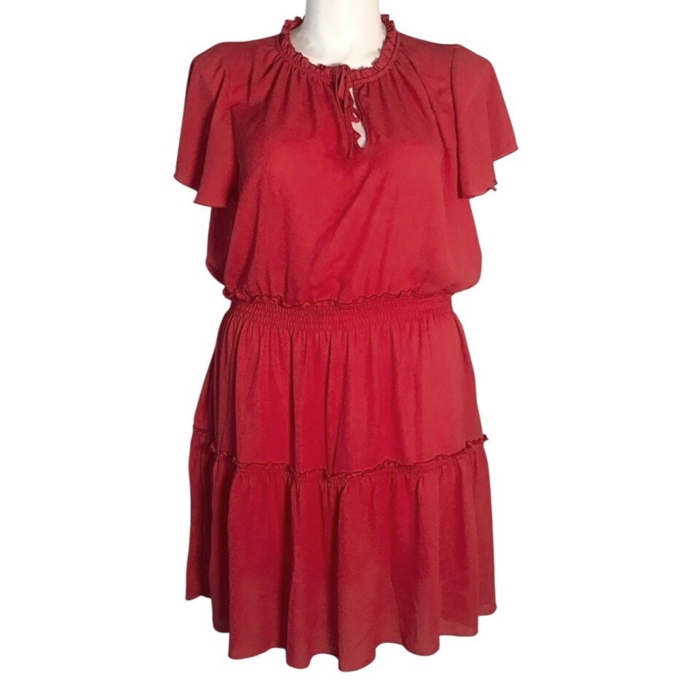 BELLE + SKY ORANGE SHORT SLEEVE DRESS‎